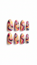 Magenta swirl abstract artist nails